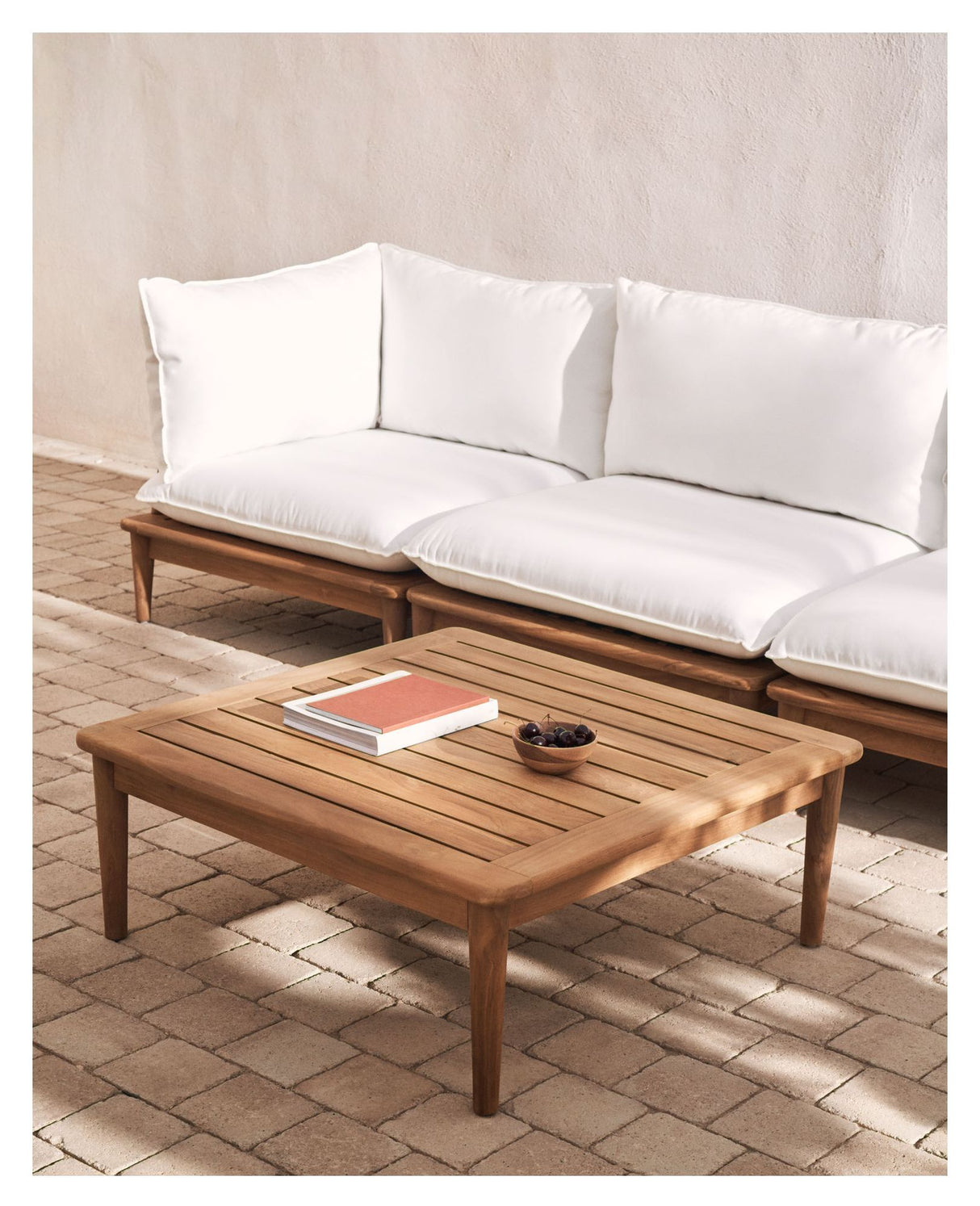 Portitxol Loungebord, Natur teak, 80x80 - Unoliving.com