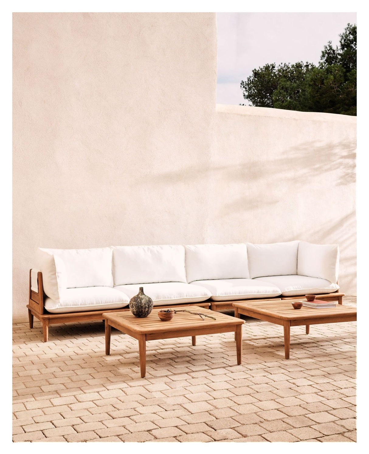 Portitxol Loungebord, Natur teak, 80x80 - Unoliving.com