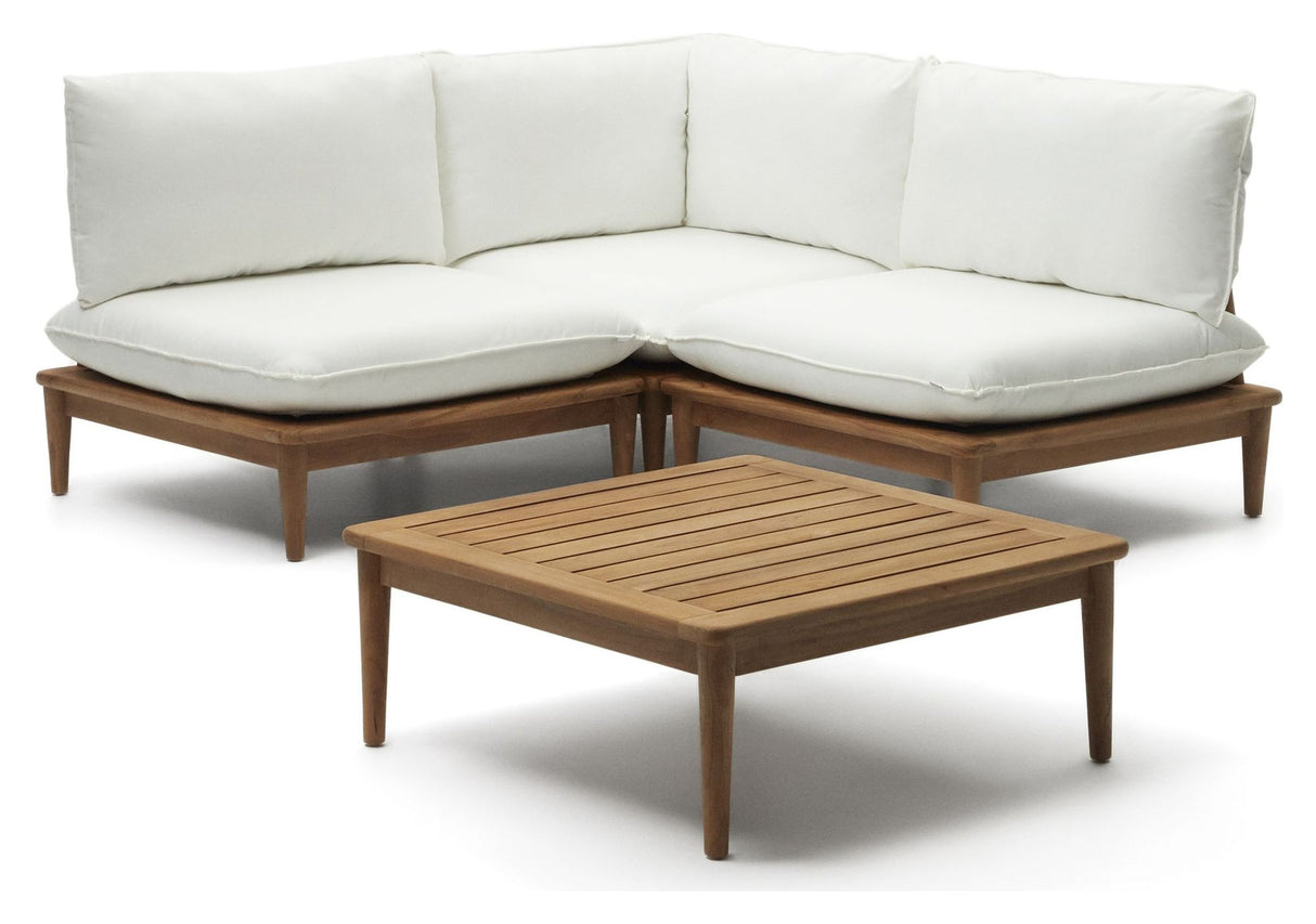 Portitxol Loungesæt m. 4 dele, Natur teak - Unoliving.com