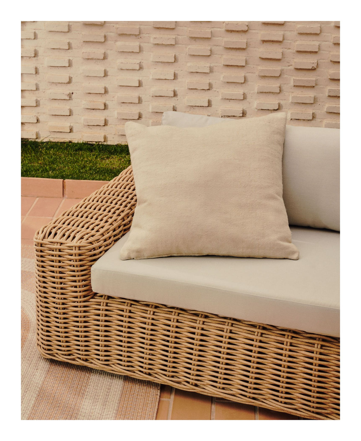 Portlligat 3-pers. Loungesofa, Beige rattan