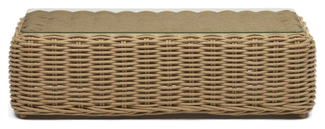 Portlligat Loungebord, Beige rattan, 110x60 - Unoliving.com