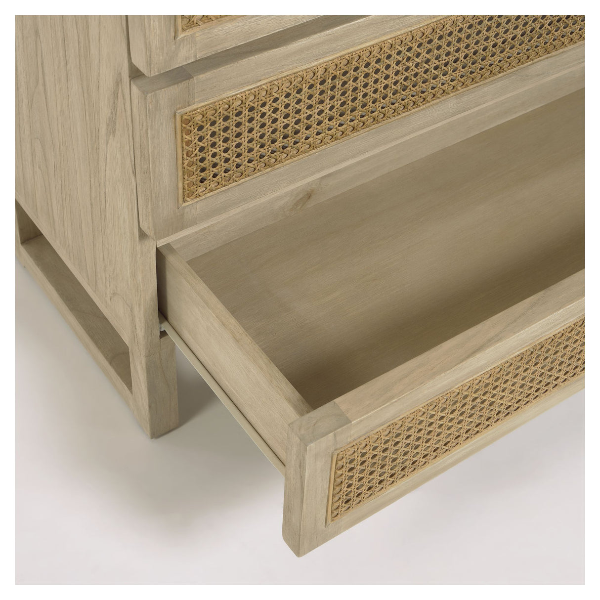 Rexit Kommode m. 4 skuffer - Træ/Rattan - Unoliving.com