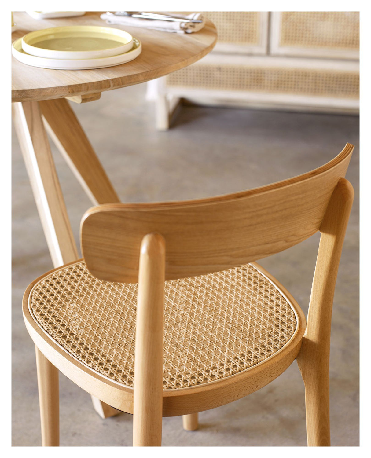 Romane Spisebordsstol i bøg . Askefinér/Rattan - Unoliving.com