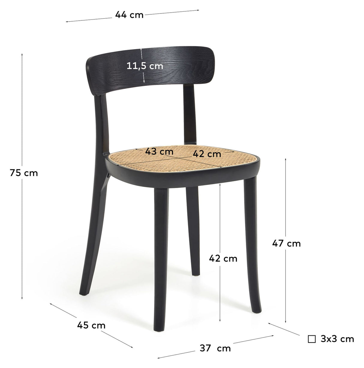 Romane Spisebordsstol - Massiv bøg i sort - Unoliving.com