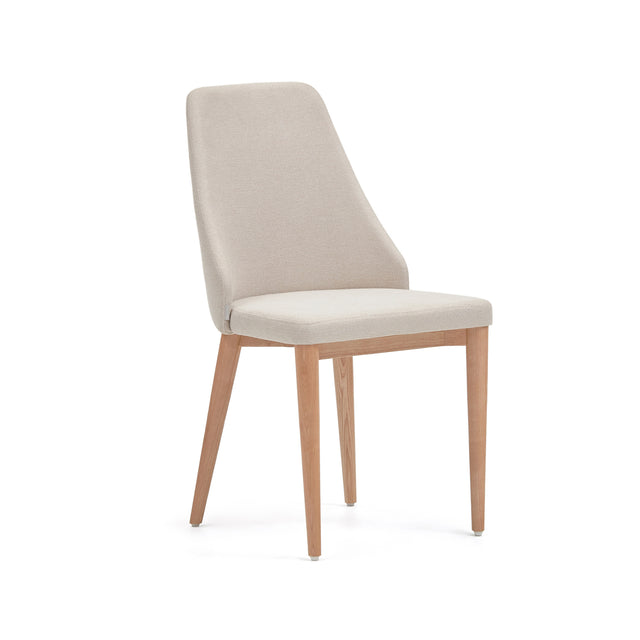 Rosie Spisebordsstol m. polstret sæde, Beige stof - Unoliving.com