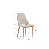 Rosie Spisebordsstol m. polstret sæde, Beige stof - Unoliving.com