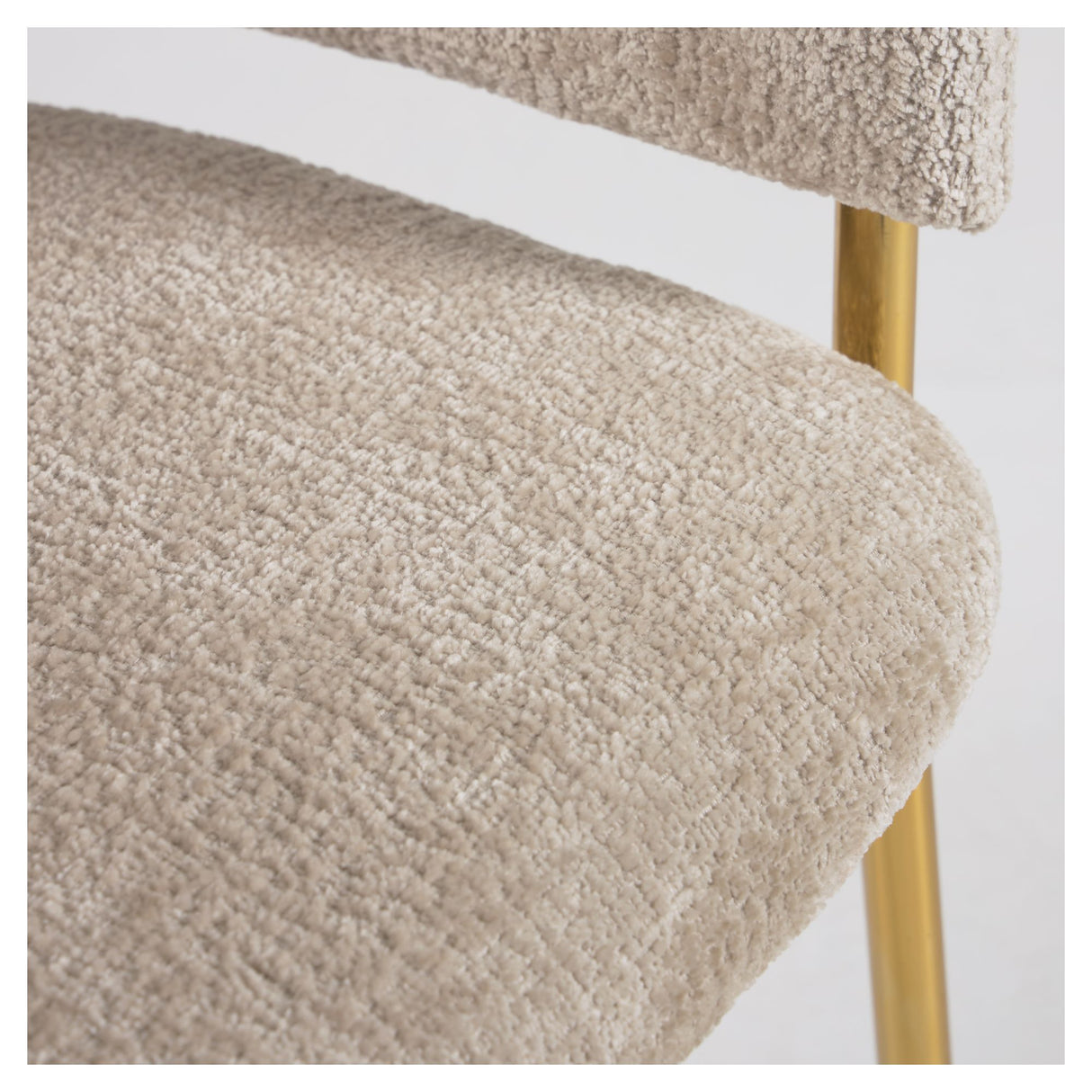 Runnie Spisebordsstol, Beige chenille - Unoliving.com