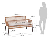 Samanta Loungesofa, Beige/Sort - Unoliving.com