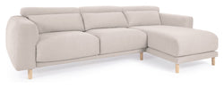 Singa 3-pers. Sofa m. højrevendt chaiselong, Hvid Chenille - Unoliving.com