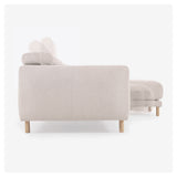 Singa 3-pers. Sofa m. højrevendt chaiselong, Hvid Chenille - Unoliving.com