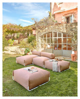 Square Loungestol, Hvid alu/Terracotta - Unoliving.com