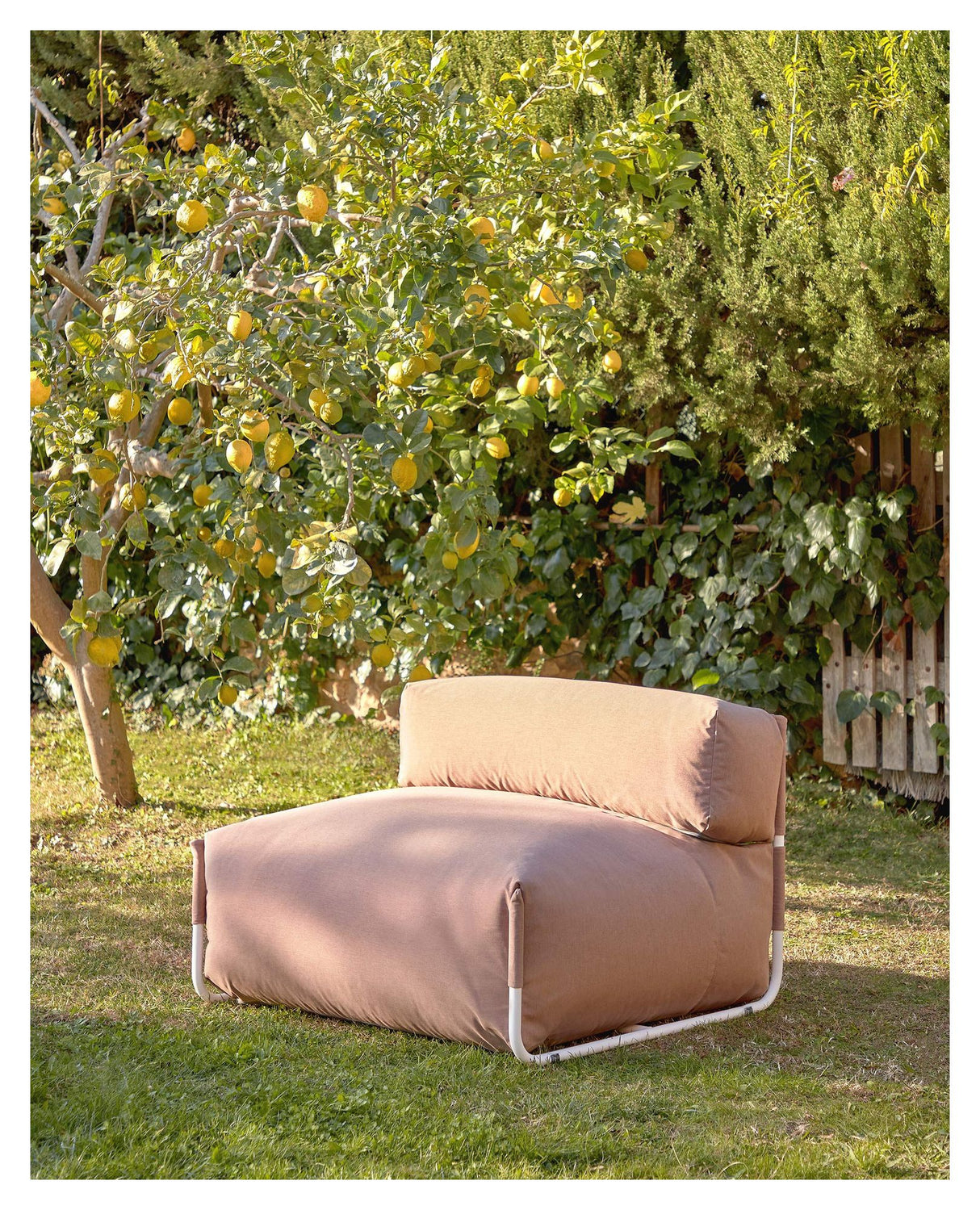 Square Loungestol, Hvid alu/Terracotta - Unoliving.com