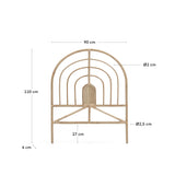 Sundberg Sengegavl af rattan, 90 cm