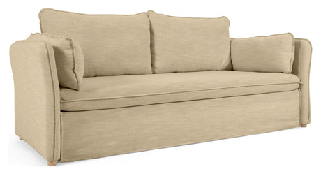 Tanit Sovesofa, B210, Beige linen/Bøgeben - Unoliving.com