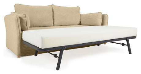 Tanit Sovesofa, B210, Beige linen/Bøgeben - Unoliving.com