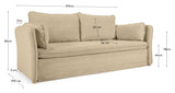 Tanit Sovesofa, B210, Beige linen/Bøgeben - Unoliving.com