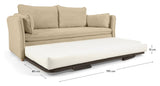 Tanit Sovesofa, B210, Beige linen/Bøgeben - Unoliving.com