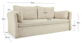 Tanit Sovesofa, B210, Off-White linen/Bøgeben - Unoliving.com