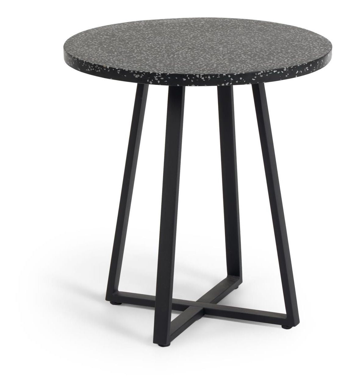 Tella Havebord Sort Terrazzo, Ø75 - Unoliving.com