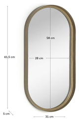 Tiare Spejl Guld ramme, 31x61,5 - Unoliving.com