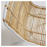 Tishana Spisebordsstol - Rattan/Hvid stål - Unoliving.com