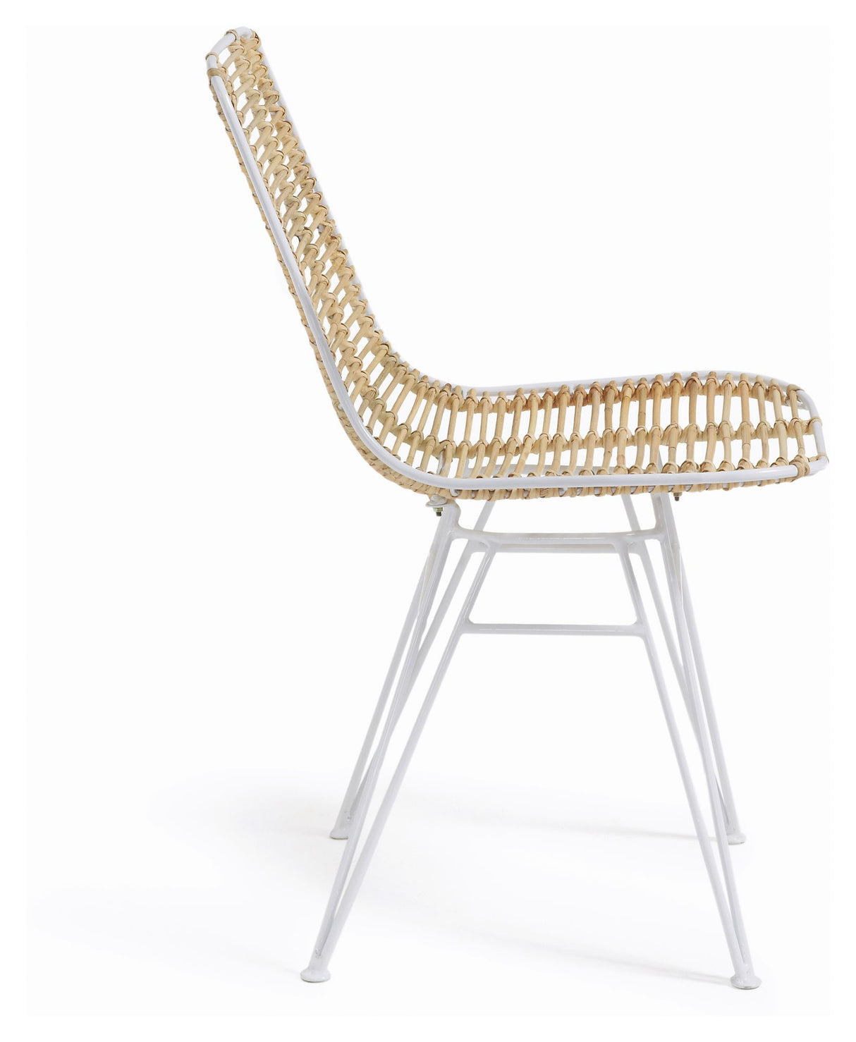 Tishana Spisebordsstol - Rattan/Hvid stål - Unoliving.com