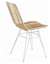 Tishana Spisebordsstol - Rattan/Hvid stål - Unoliving.com