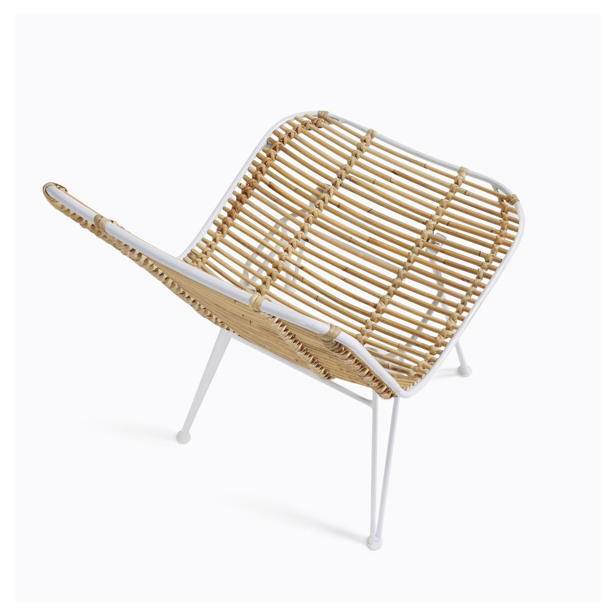 Tishana Spisebordsstol - Rattan/Hvid stål - Unoliving.com