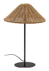 Urania Bordlampe m. sort finish, Rattan og metal