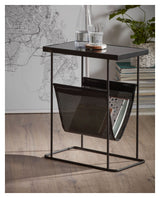 Vogue Sidebord m. magasinholder Sort - Unoliving.com