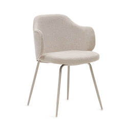 Yunia Spisebordsstol m. armlæn, Beige stof - Unoliving.com