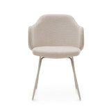 Yunia Spisebordsstol m. armlæn, Beige stof - Unoliving.com