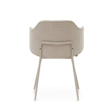 Yunia Spisebordsstol m. armlæn, Beige stof - Unoliving.com