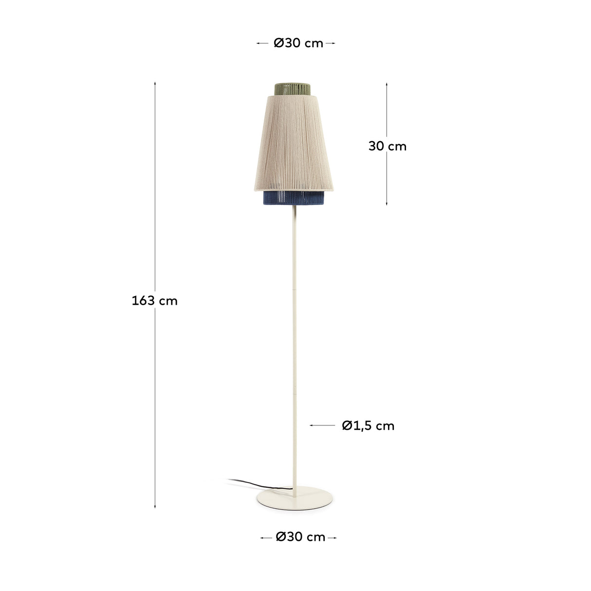 Yuvia Gulvlampe i bomuld, Beige - Unoliving.com