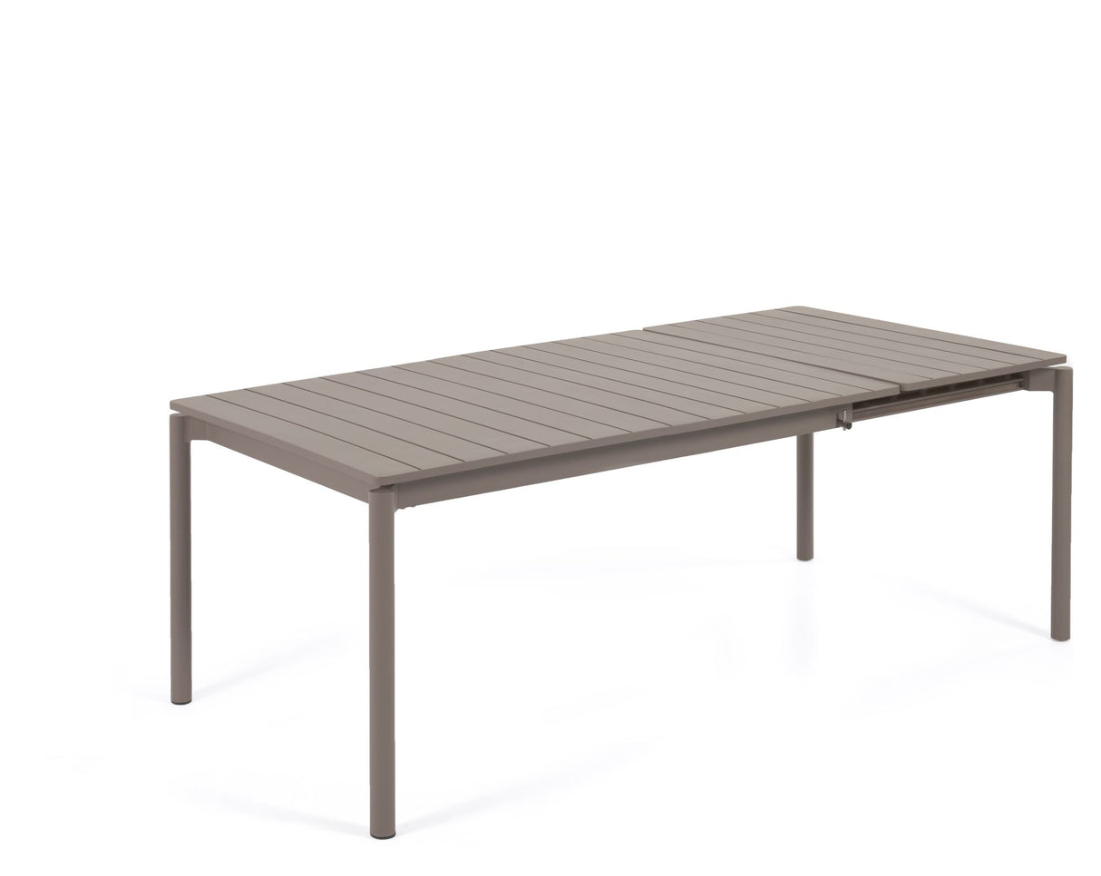 Zaltana Havebord m. udtræk, 140/200x90, Mat Brunt aluminium - Unoliving.com