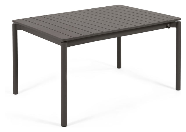 Zaltana Havebord m. udtræk, 140/200x90, Mat Sort aluminium - Unoliving.com