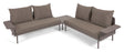 Zaltana Lounge Hjørnesofa m. bord, Mat Brunt aluminium - Unoliving.com