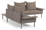 Zaltana Lounge Hjørnesofa m. bord, Mat Brunt aluminium - Unoliving.com