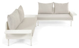 Zaltana Lounge Hjørnesofa m. bord, Mat Hvid aluminium - Unoliving.com