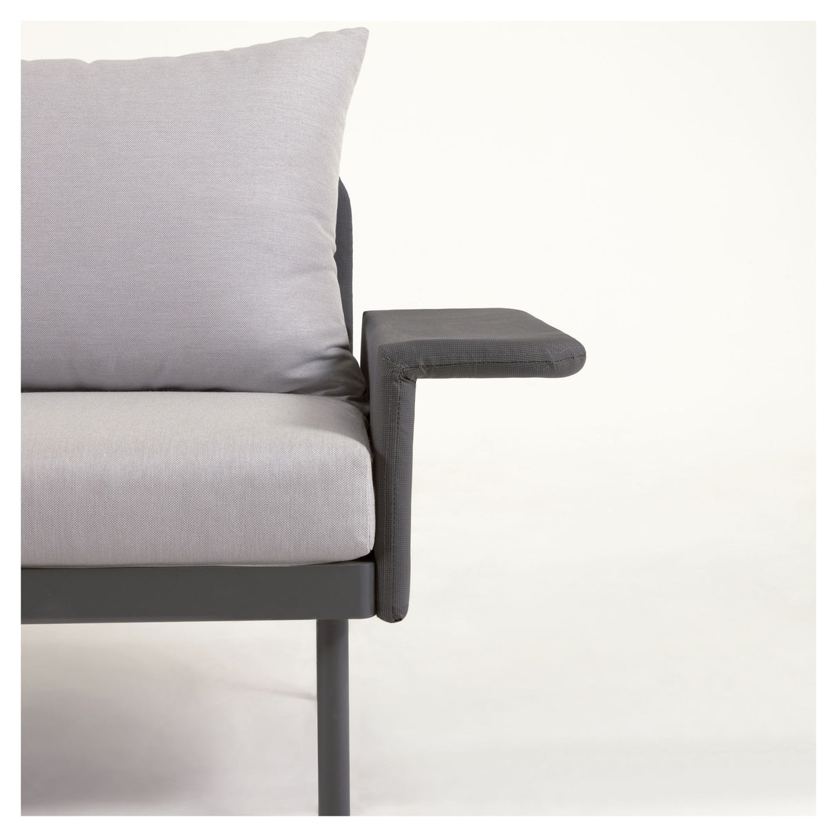 Zaltana Lounge Hjørnesofa m. bord, Mat Sort aluminium - Unoliving.com