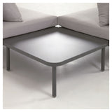 Zaltana Lounge Hjørnesofa m. bord, Mat Sort aluminium - Unoliving.com