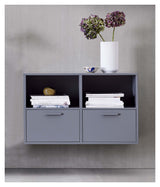 Keep Reol med 2 faste hylder. Modul 004, Grafit - Unoliving.com