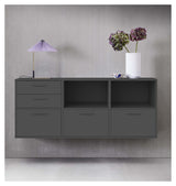 Keep Reol med 3 faste hylder. Modul 005, Sort - Unoliving.com