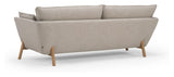 Hasle 3-pers. sofa Latte stof, massive egeben - Unoliving.com