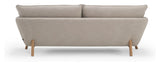 Hasle 3-pers. sofa Latte stof, massive egeben - Unoliving.com