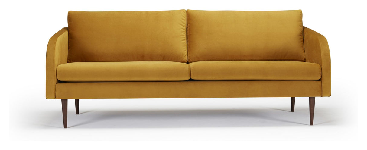 Husum 3 Pers. Sofa, Gul velour - Unoliving.com