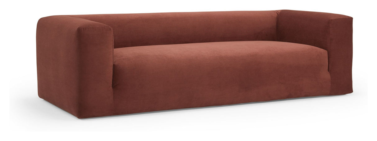 Kornum 3-pers. Sofa rust fløjl - Unoliving.com