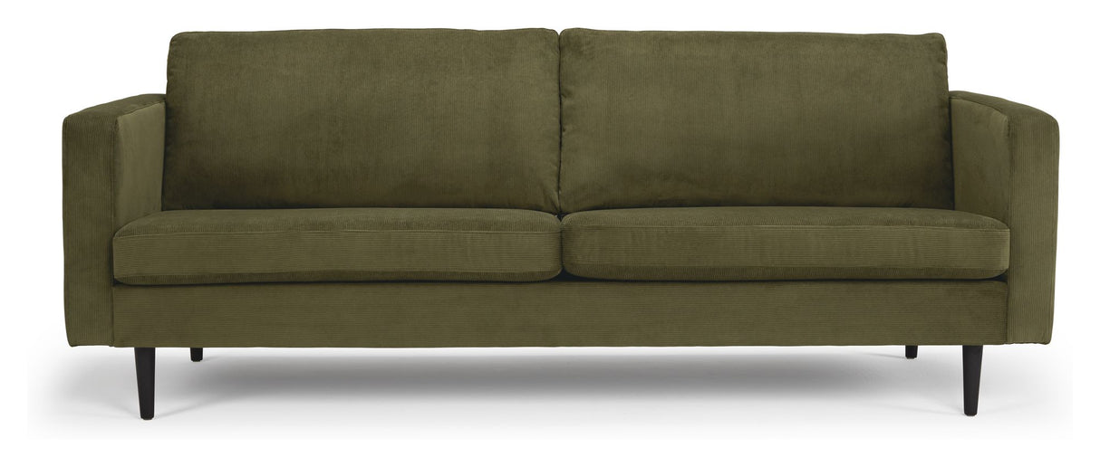 Obling 3-pers. Sofa, grøn fløjl