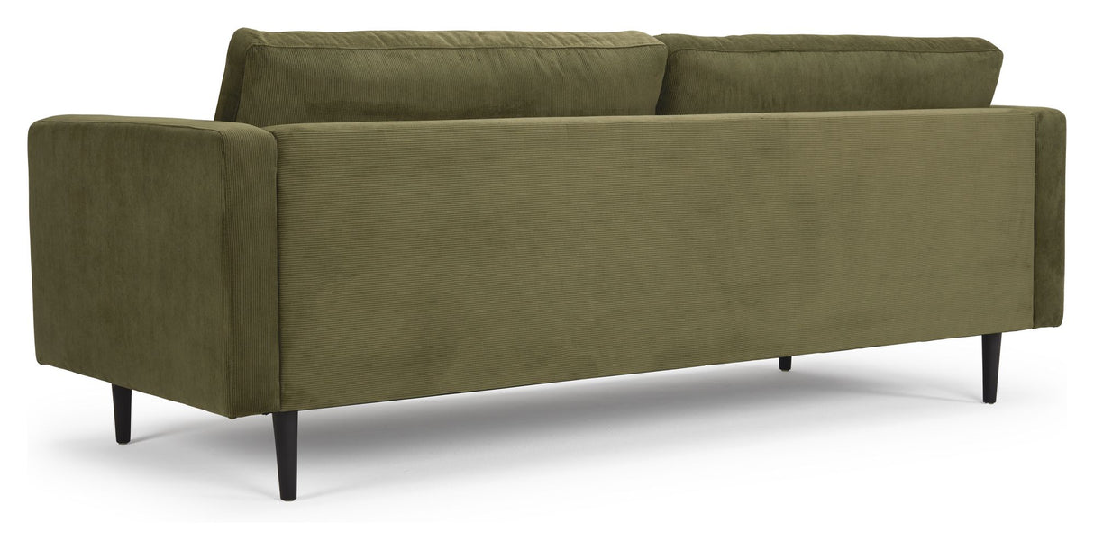 Obling 3-pers. Sofa, grøn fløjl