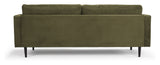 Obling 3-pers. Sofa, grøn fløjl